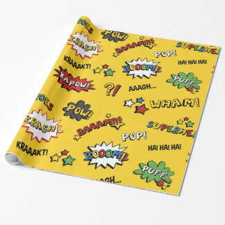 Superhero Colourful Fun Pattern Wrapping Paper