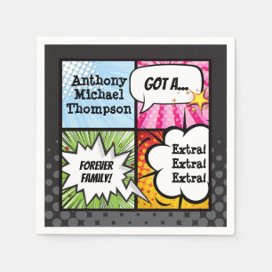 Superhero Comic Book Adoption, Party Supplies Napkin