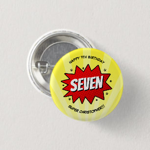 Superhero Comic Book Any Age Birthday 3 Cm Round Badge