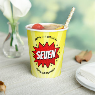 Superhero Comic Book Any Age Birthday Paper Cups
