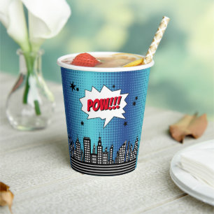 Superhero Comic Book Any Age Birthday Paper Cups