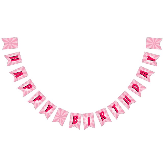 Superhero Comic Book Girl Birthday Pink Bunting (All)