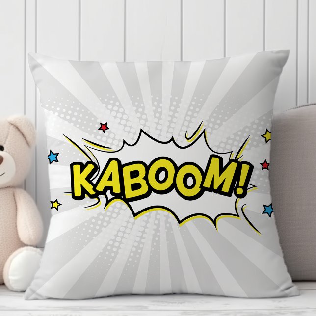 Superhero Comic Book Kaboom Cartoon Cushion (Creator Uploaded)