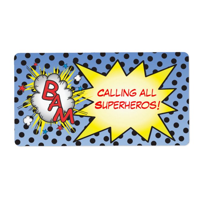 Superhero Comic Book Labels (Front)