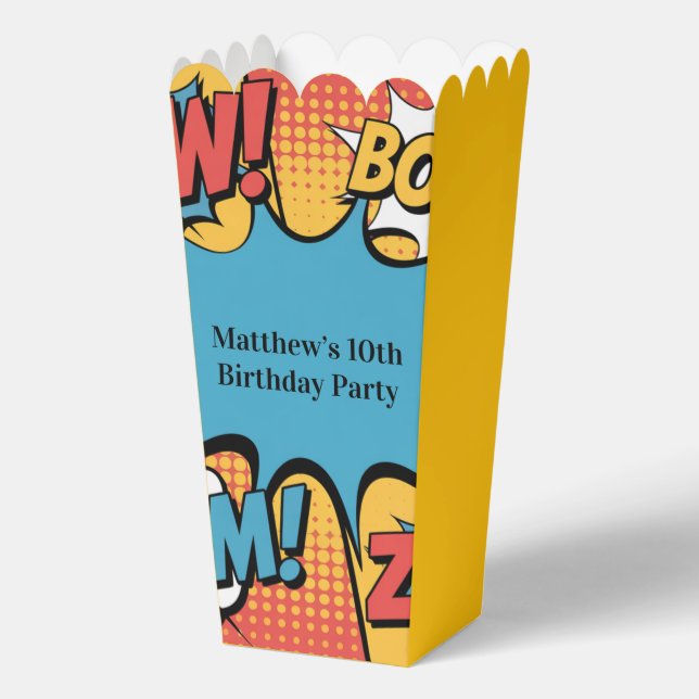 Superhero Comic Book Pop Art Boy Birthday Party Favour Box (Back)