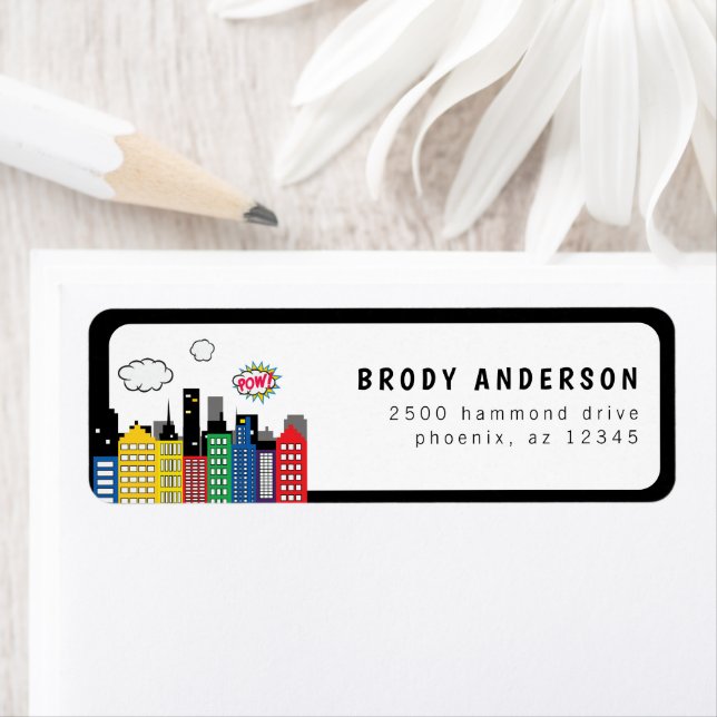 Superhero Comic Book Theme Address (Insitu)