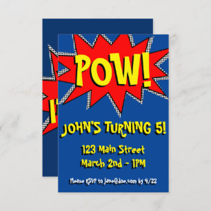 Superhero Comic Book Themed Invitation Template