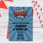 Superhero Comic Boy Birthday Party Invitation<br><div class="desc">Calling all superheroes! Make your child's birthday an action-packed adventure with our Super Hero Comic Boy Birthday Party Invitation! Designed to ignite excitement and unleash the superhero within, this invitation sets the stage for an epic celebration. Featuring vibrant comic book-style graphics and bold superhero motifs, this invitation instantly captures the...</div>