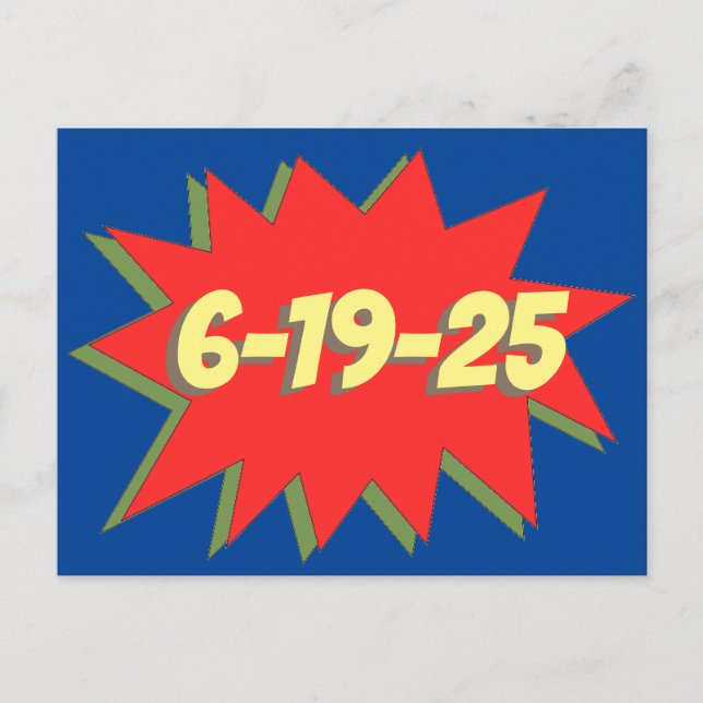 Superhero Comic Save The Date Announcement Postcard (Front)