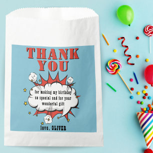 Superhero Comic Speech Bubble Birthday Thank you Favour Bags