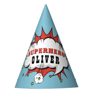 Superhero Comic Speech Bubble Boy Birthday Party Hat