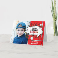 Superhero Comic Speech Bubble Boy Photo Birthday