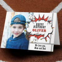 Superhero Comic Speech Bubble Boy Photo Birthday
