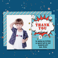 Superhero Comic Speech Bubble Boy Photo Birthday