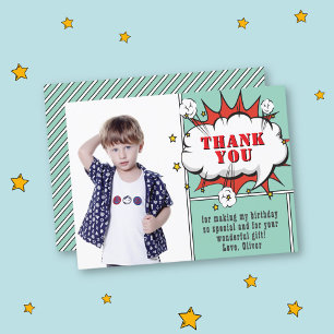 Superhero Comic Speech Bubble Photo Birthday Thank Postcard