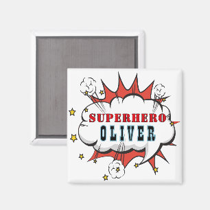 Superhero Comic Speech Cloud Boy Birthday Party  Magnet