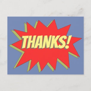 Superhero Comic Thanks Postcard
