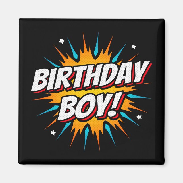 Superhero Comics Birthday Party - Birthday Boy Magnet (Front)