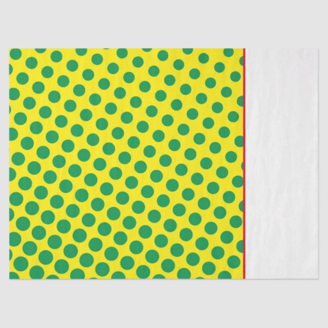 Superhero Comics Green Yellow Dots Fun Kids Tissue Paper (Front)