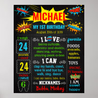 SuperHero Comics Super Hero Birthday board