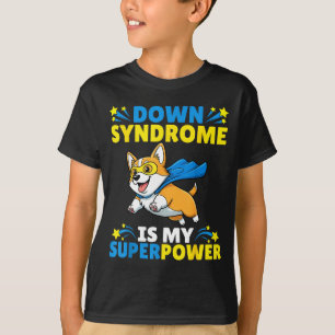 Superhero Corgi Dog Down Syndrome Is My Superwer A T-Shirt