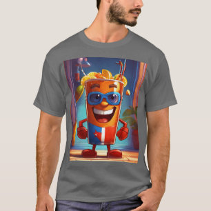 Superhero Cuba Libre Cocktail Character Cartoon T-Shirt