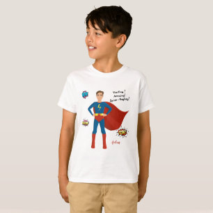 Superhero Custom Photo Birthday  Boy's T-Shirt