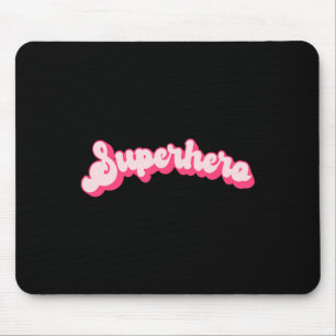 Superhero - Cute Pink Vintage Retro Halloween Supe Mouse Mat