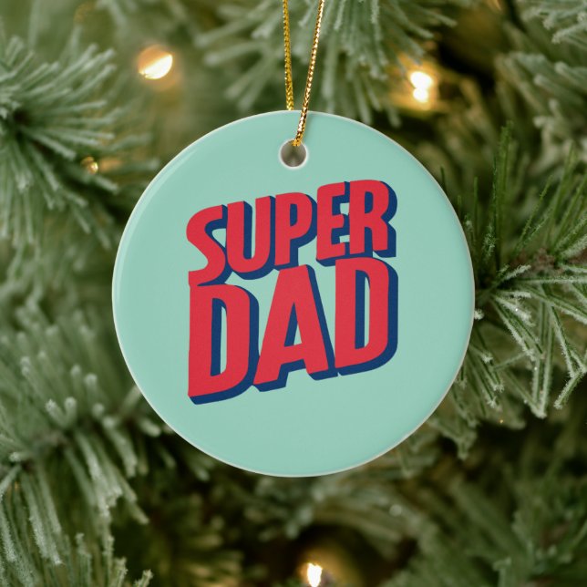 Superhero Dad Ceramic Tree Decoration (Tree)