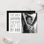 Superhero Dad Father's Day Photo Card<br><div class="desc">Wish Dad a Happy Father's Day with superhero dad photo flat card with custom text and colour on the back. 
Photo by Becky Nimoy.</div>
