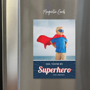 Superhero Dad Father's Day Photo Card Magnet