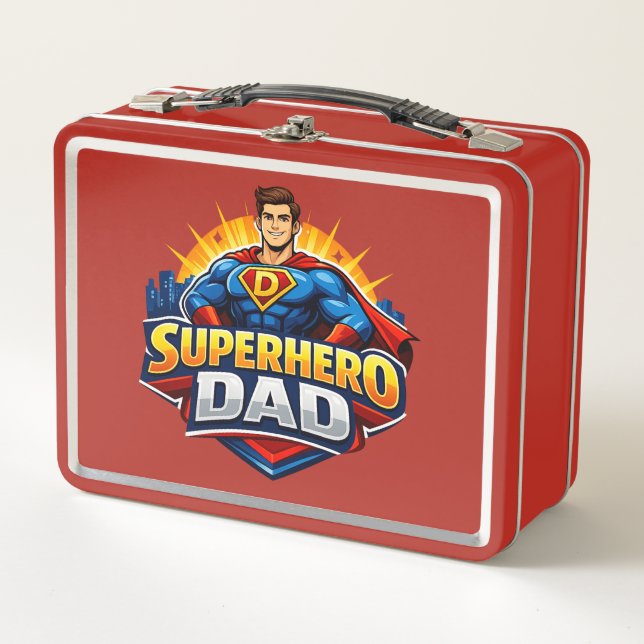 Superhero Dad Metal Lunch Box (Front)
