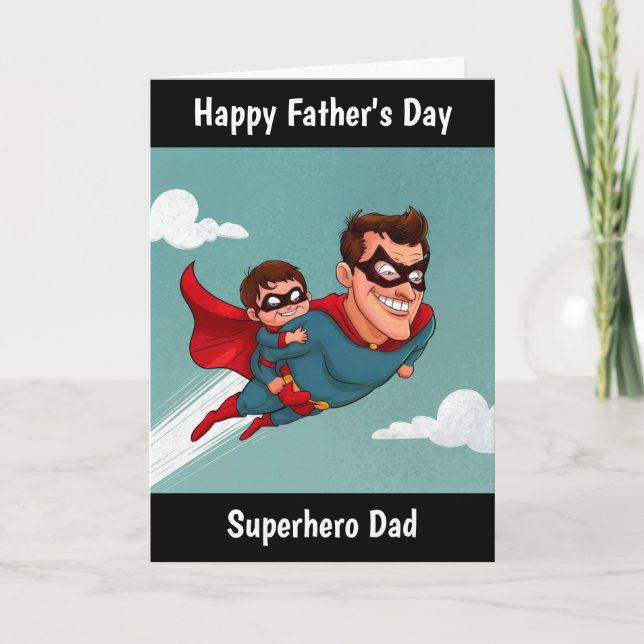 Superhero Dad Personalised Father's Day Card (Front)