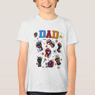 Superhero Dad Power Fists Tri-Blend Shirt