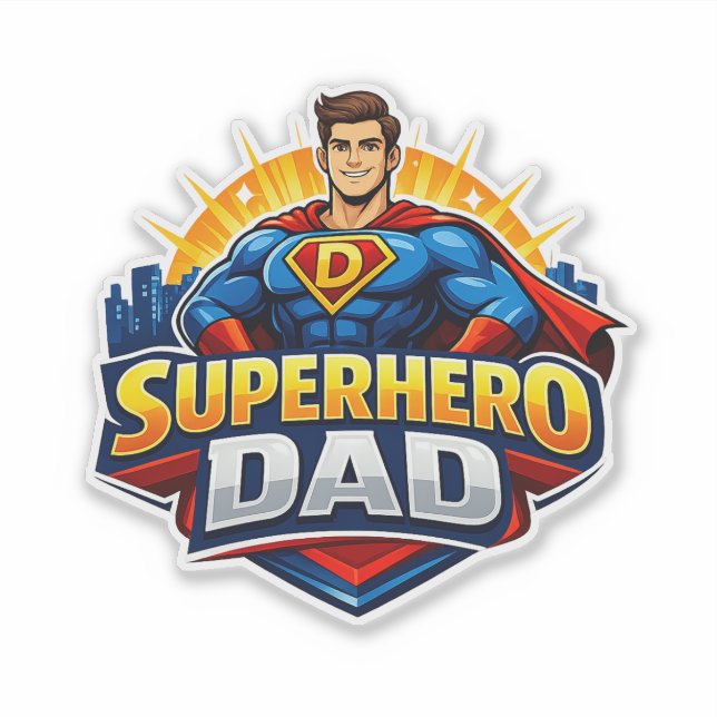 Superhero Dad Sticker (Front)