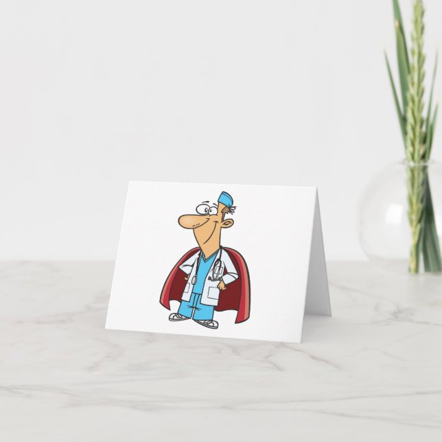 Superhero Doctor Thank You Card (Front)