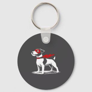 Superhero Dog Cape Illustration Funny Loyal Pet He Key Ring