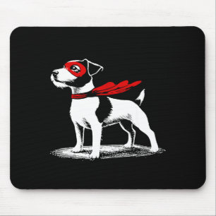 Superhero Dog Cape Illustration Funny Loyal Pet He Mouse Mat