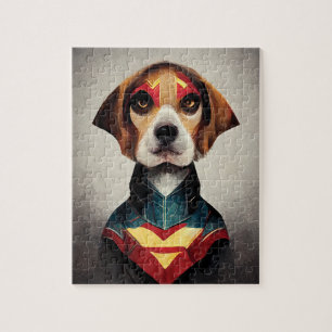Superhero Dog Portrait   Beagle Jigsaw Puzzle