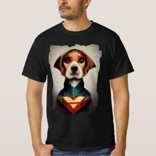 Superhero Dog Portrait Beagle T-Shirt