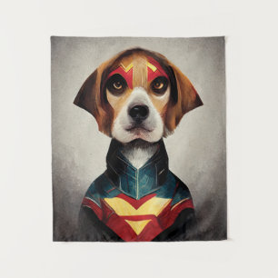 Superhero Dog Portrait   Beagle Tapestry
