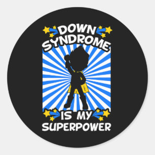 Superhero Down Syndrome Awareness Chromosome Super Classic Round Sticker
