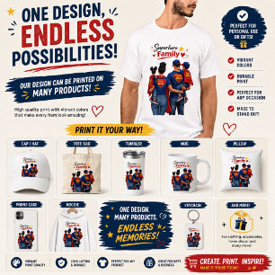 Superhero Family Design Family Gift on T-Shirts