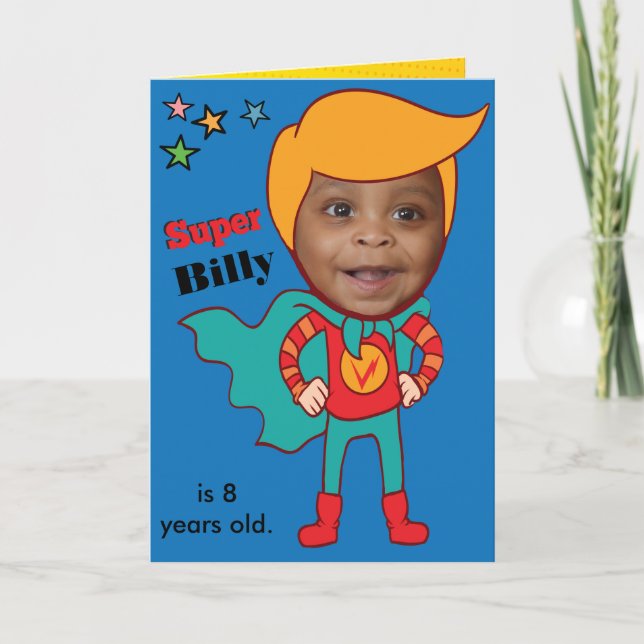 Superhero Fantastic Comic Birthday Kid Card (Front)