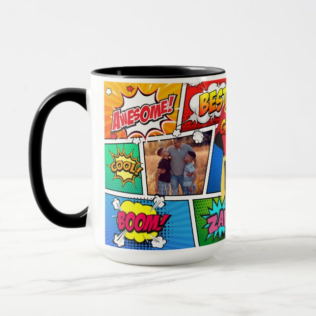 Superhero Father's Day Comic Book Grandpa Mug (Left)