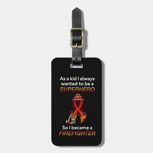 SUPERHERO...Firefighter Luggage Tag (Front Vertical)