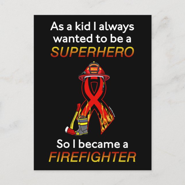 SUPERHERO...Firefighter Postcard (Front)
