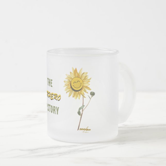 Superhero Frosted Glass Mug by Poet Adiela Akoo (Front Right)