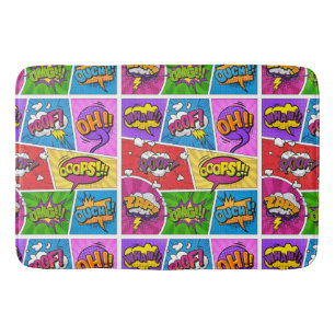 Superhero Gamer Comic book design bath mat