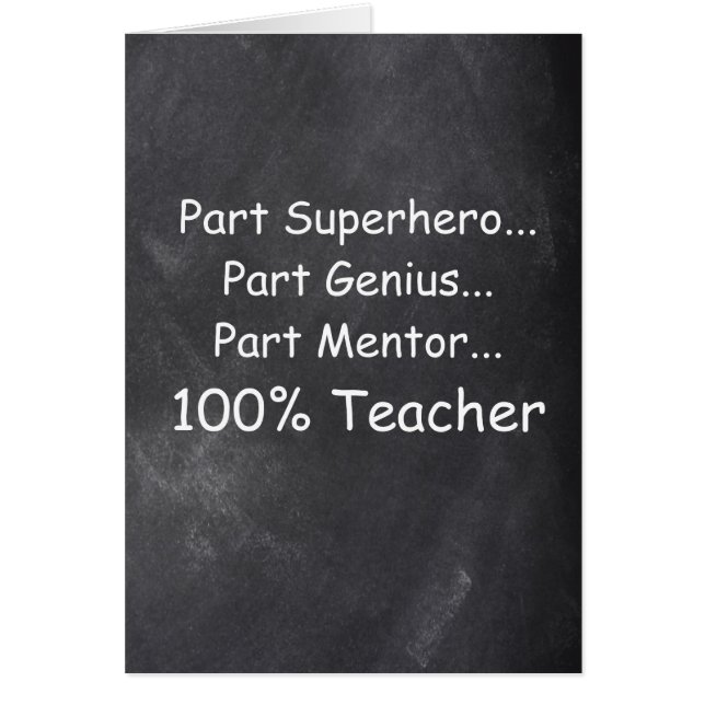 Superhero Genius Mentor Teacher Chalkboard Gift (Front)